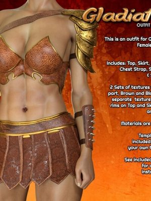 Exnem Gladiator Outfit for Genesis 8 Female-创世纪公司的极限角斗士套装8名女性