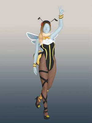 FF7 – Honey Bee Girl Outfit For Genesis 8 Female-7创世纪8女蜜蜂女孩服装