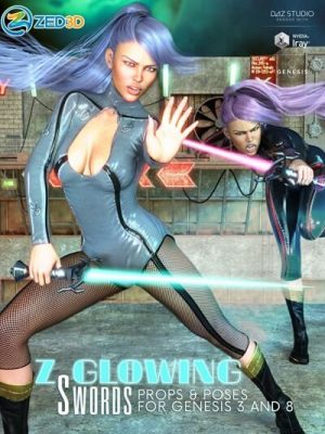 Z Glowing Swords and Poses for Genesis 3 and 8-发光的剑和姿势为创世纪3和8