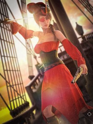 dForce Pirate Girl Outfit Texture Add-on-海盗女孩服装纹理附加组件