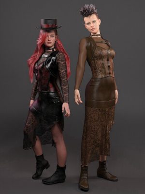 Gothic Ruffled Skirt Outfit for Genesis 9 and 8 Females-哥特褶皱裙子为创世纪9和8女性
