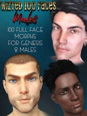 Twizted 100 Faces Males for Genesis 8 Males-抽搐了100张面孔的男性为起源的8名男性