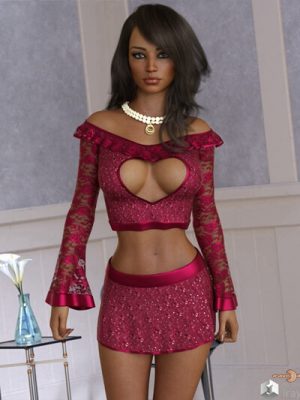 VERSUS – Exnem dForce Coquette Outfit for Genesis 8 Female-对卖弄风情的创世纪8女性