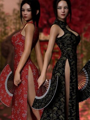 dForce Eastern Vibes Outfit Set for Genesis 8 and 8.1 Females-东方氛围套装设置为创世纪8和81名女性
