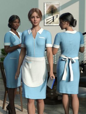 dForce MK Waitress Outfit for Genesis 9-《创世纪》9》中的女服务员套装