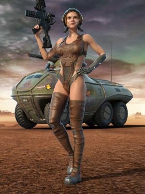 Apocalyptic Army Girl Outfit and Hair for Genesis 8 Females-启示录的军队女孩的服装和头发为创世纪8名女性