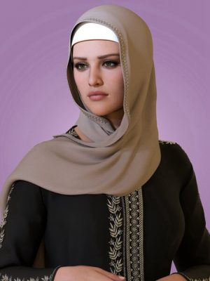 BW dForce Farah Hijab Outfit for Genesis 9, 8, and 8.1 Females-装备为创世纪9、8和81名女性