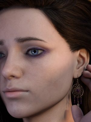 Dreamcatcher Earrings for Genesis 8 and 8.1 Female-为创世纪8和81女性
