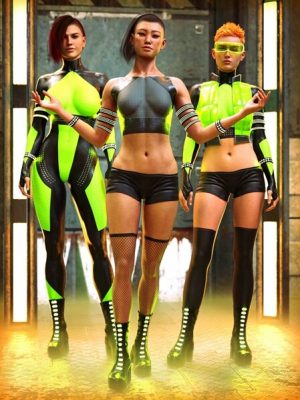 M3D Cyber Skin Outfit for Genesis 9-3网络皮肤套装为起源9