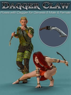 S3D Dagger Claw Prop and Poses for Genesis 8-3匕首爪道具和姿势为创世纪8