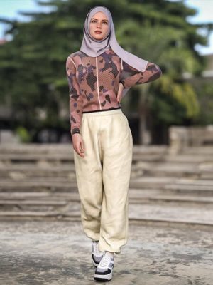 dForce Casual Hijab Outfit for Genesis 9-休闲头巾套装为创世纪9