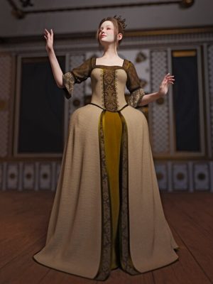 dForce Gown of Fantasy 4 for Genesis 9-《创世纪》的幻想礼服