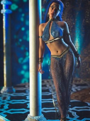 dForce Jasmine Outfit for Genesis 9-《创世纪》杂志的茉莉花套装9
