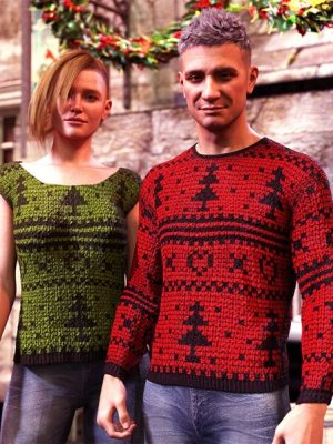 dForce M3D Holiday Sweater for Genesis 9-3假日毛衣为创世纪9