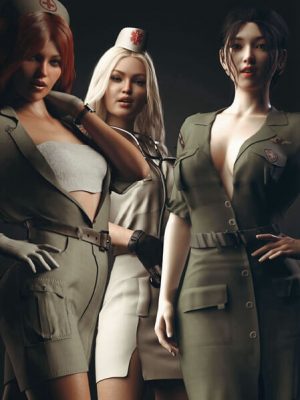dForce Military Nurse Outfit Bundle for Genesis 9, 8, 8.1 Female-军事护士套装包为创世纪9881名女性