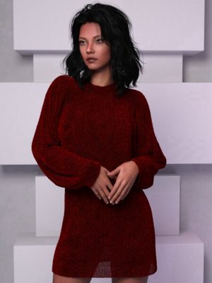 dForce SweaterDress for Genesis 9 Feminine-毛衣礼服为创世纪9号女性
