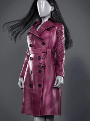 dForce Winter Trench Coat Outfit for Genesis 9, 8, and 8.1 Female-冬季壕沟外套套装为81女创世纪9、8和81