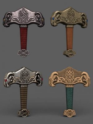 Mjolnir Jewelry and Weapons for Genesis 8 and 9-姆乔尼尔创世纪珠宝和武器8和9