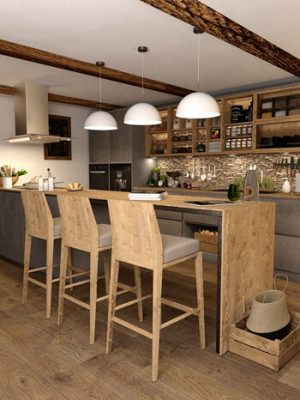 Scandinavian Style A-Frame House Add-on Kitchen and Dining Room-斯堪的纳维亚风格的框架房子附加厨房和餐厅