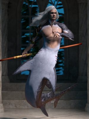Scarred Hierarchical Poses for Genesis 8 Male and FPE Shark Tail-《创世纪8》8号雄性和鲨鱼尾巴的疤痕等级姿态