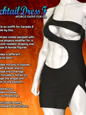 Exnem dForce Cocktail Dress F for Genesis 8 Female-鸡尾酒礼服为创世纪8号女性