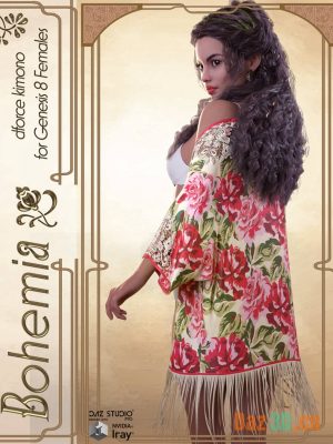 Bohemia – dForce kimono for Genesis 8 Female(s)-《创世纪》的女性和服