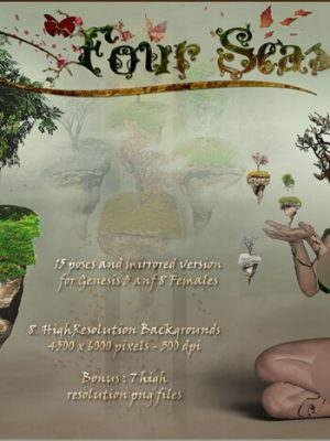 Four Seasons – Backgrounds and Poses for Genesis 3 and 8 Females-四季创世纪3和8个女性的背景和姿势
