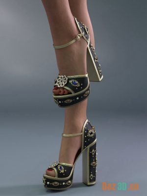 Jeweled High Heels for Genesis 9-《创世纪9》上的珠宝高跟鞋