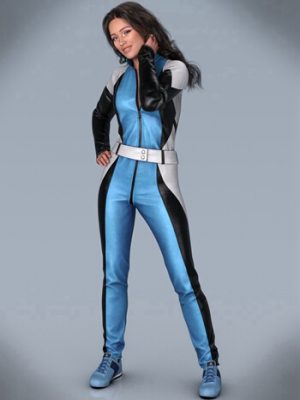 Leather Jumpsuit Outfit for Genesis 9-创世纪9的皮革连身衣套装