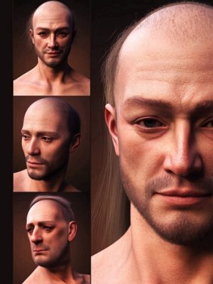 M3D Balding Hair Styles for Genesis 9-3秃发发型为创世纪9
