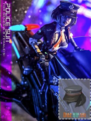 Police Suit (Hat & Hair) for G8F-8警察服（帽子和头发）