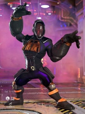 Sci-fi Ninja Outfit for Genesis 8 Male(s)-创世纪乐队的科幻忍者套装8男