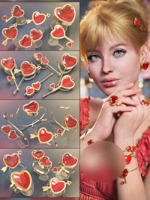 VRV Emily Jewelry Valentines Addon for Genesis 9, 8.1, and 8 Females-珠宝情人节插章为创世纪981和8名女性