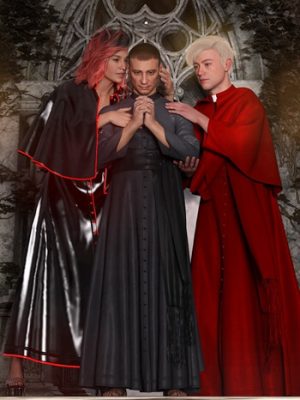 dForce Gothic Cardinal Robe for Genesis 9-创世纪9号的哥特式红衣主教长袍
