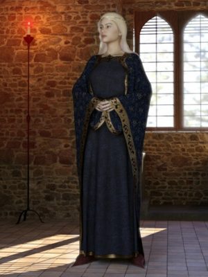 dForce Lancastrian Dress for Genesis 9 and 8-《创世纪》9和8号的兰开斯特礼服
