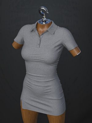 dForce SU Shirt Dress for Genesis 9, 8.1, and 8 Female-为创世纪981和8位女性设计的衬衫礼服