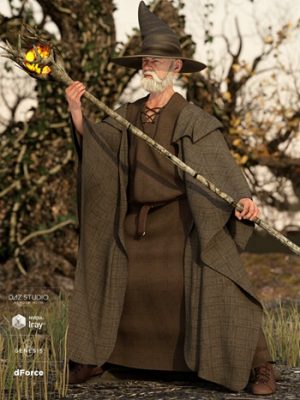 dForce Wizard Lore Outfit for Genesis 8 Male(s)-巫师传说装备为创世纪8男