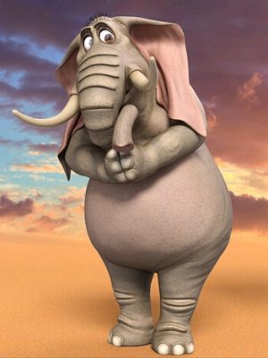 3D Universe Toon Elephant with dForce-3宇宙卡通大象与