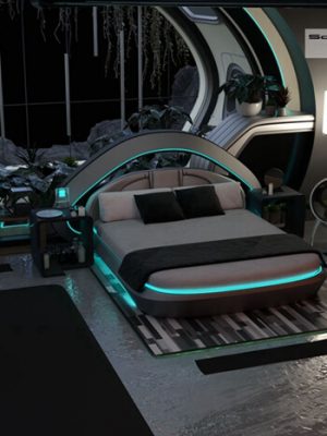 Sci-Fi Premium Bedroom for Daz Studio-为工作室提供的科幻高级卧室