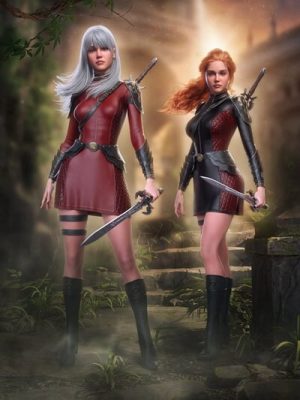dForce Demon Huntress Outfit for Genesis 9, 8.1 and 8 Female-恶魔女猎手服装为创世纪981和8女性