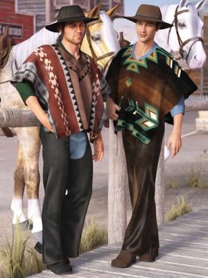 dForce Western Poncho Outfit Textures-西部雨篷套装纹理