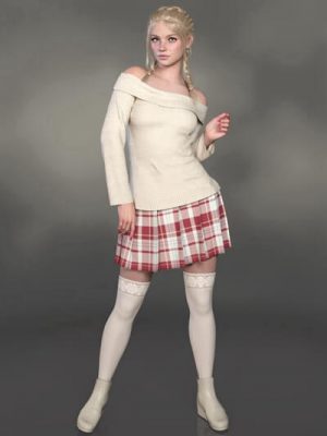 dForce Zoey Winter Outfit for Genesis 9-佐伊冬季服装为创世纪9