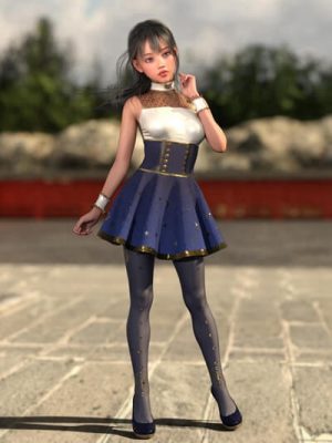 ZK Lina Flared Dress Outfit Textures-喇叭服纹理